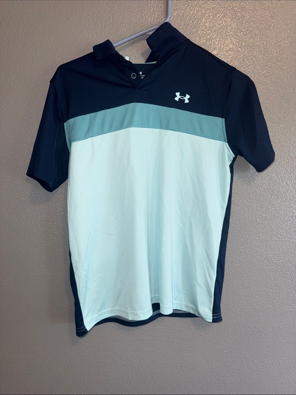 Under Armour Colorblock Polo - Dark Navy & Light Aqua